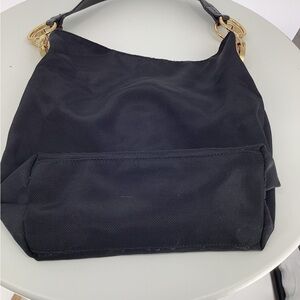 Jean Pierre Klifa Paris 75 Black Nylon Bucket Shoulder Bag with Gold Hardware